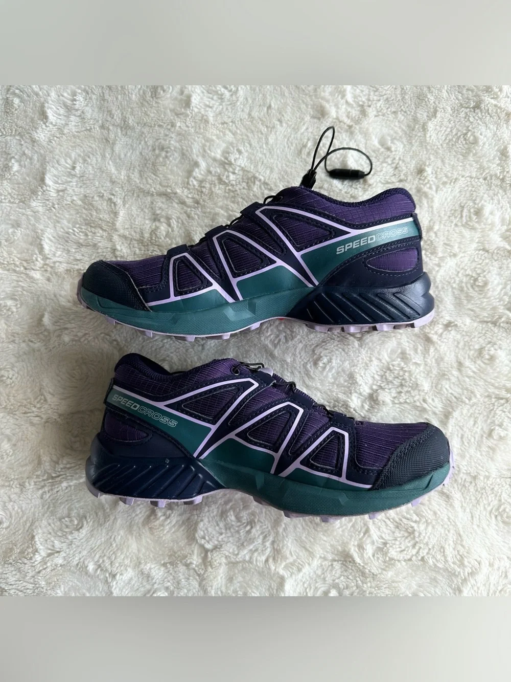 Salomon Trail Running Sneakers Shoes Girls 3 Purple Speedcross Waterproof Hiking